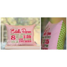 Tiara - Birth Announcement Pillow